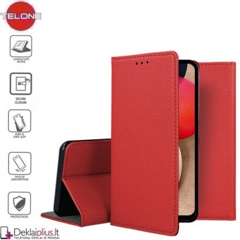 Telone smart magnet atverčiamas dėklas - raudonas (Samsung A02S)
